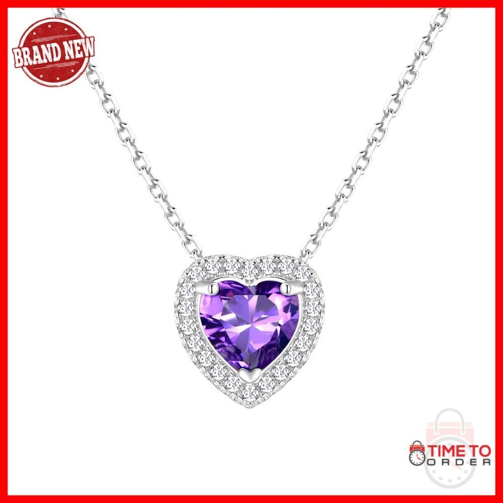 14K Gold Plated 1.0 Carat Cubic Zirconia Birthstone Pendant Necklace
